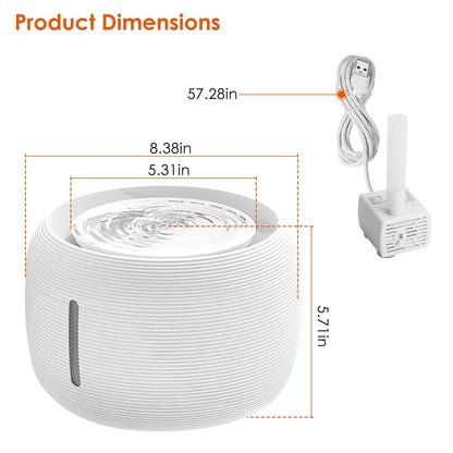 Smart Pet Drinking Fountain with LED Light 7-Pack Replaceable Water Filters - A-1 Thread Vault