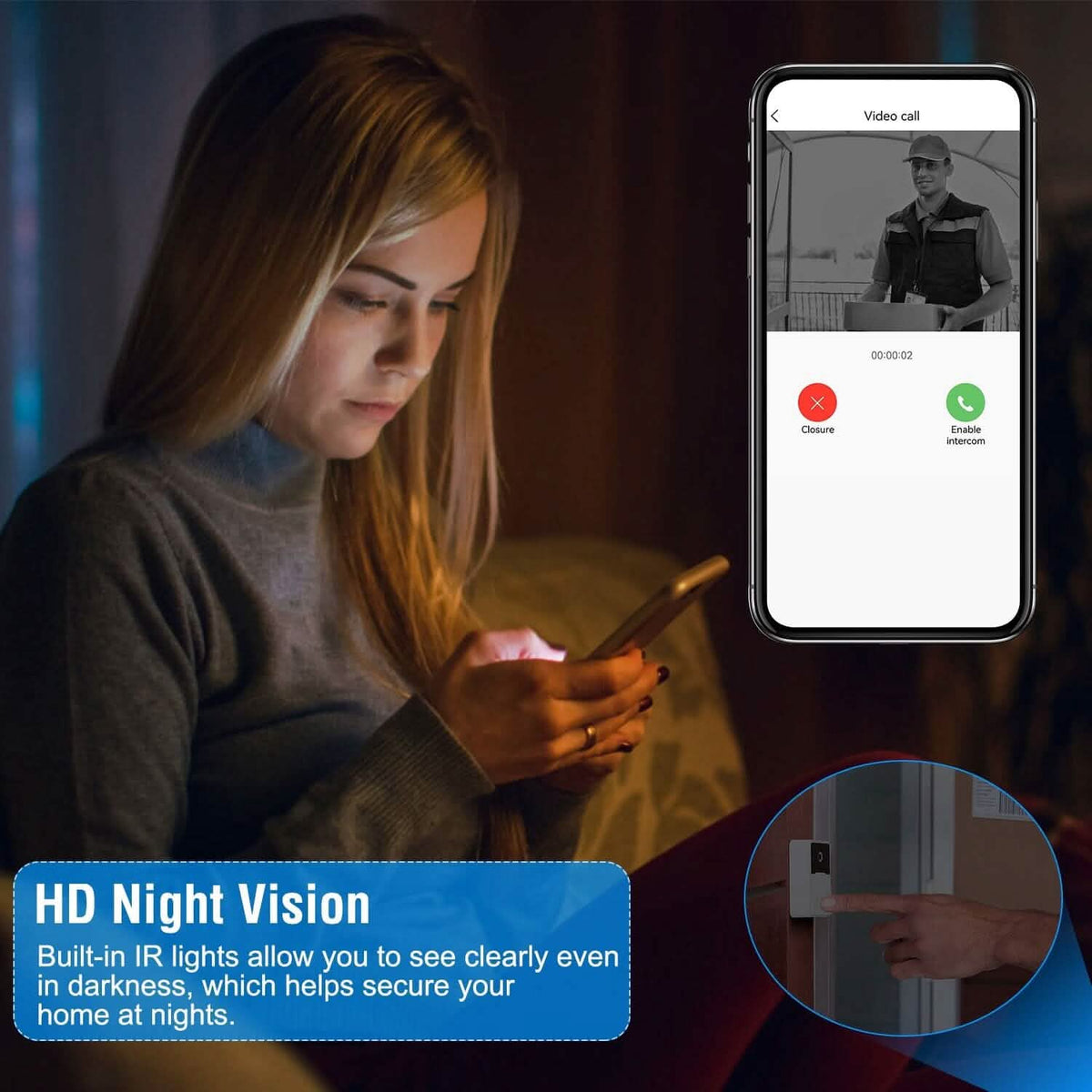 Smart Wireless Wi-Fi Video Security Doorbell - A-1 Thread Vault