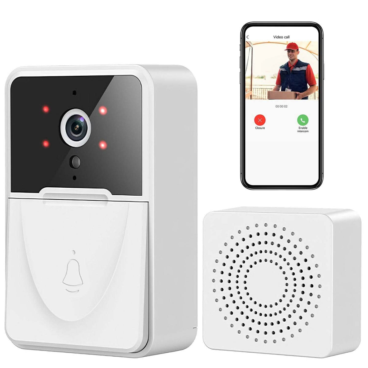 Smart Wireless Wi-Fi Video Security Doorbell - A-1 Thread Vault