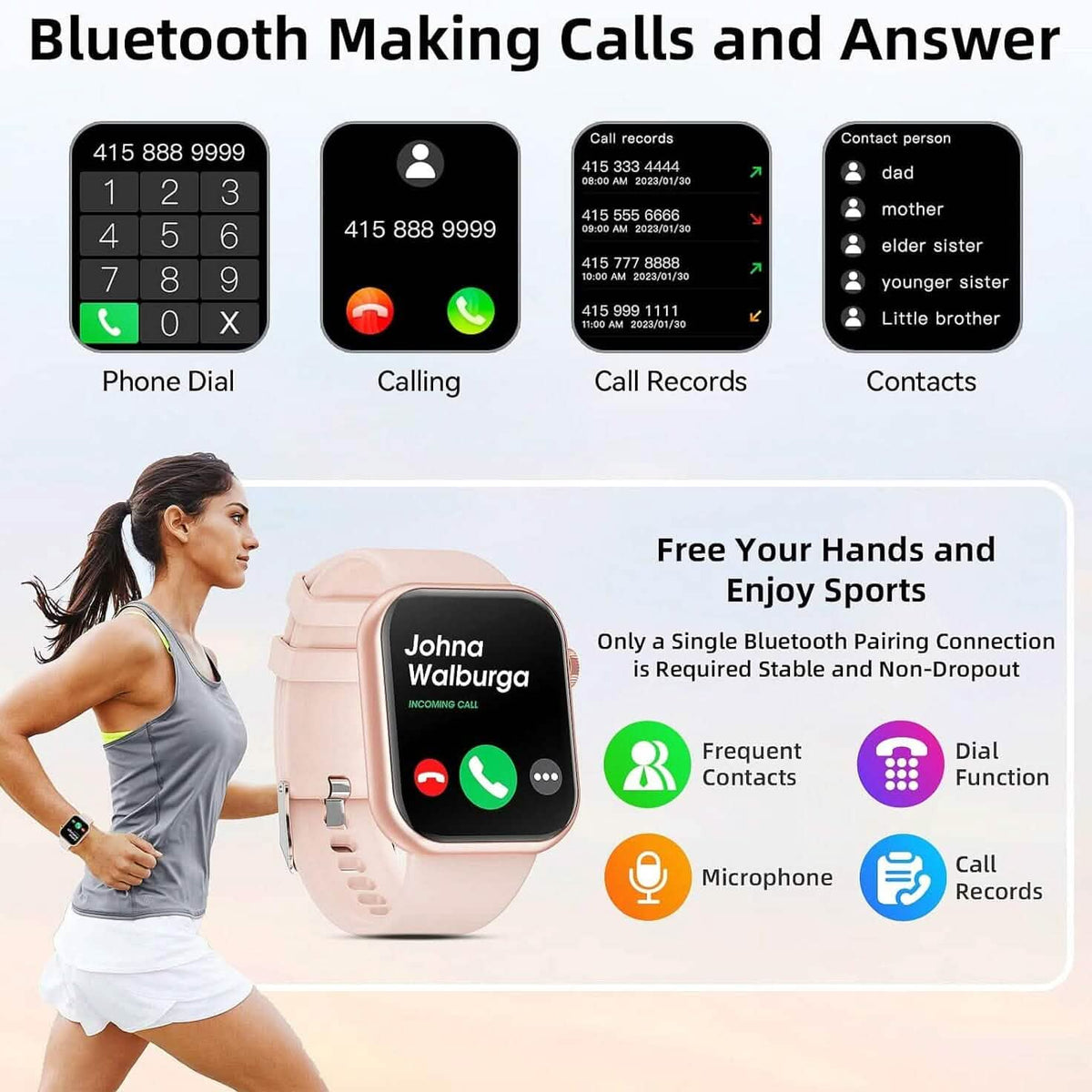 Smartwatch Sport Mode Pink (Refurbished) - A-1 Thread Vault