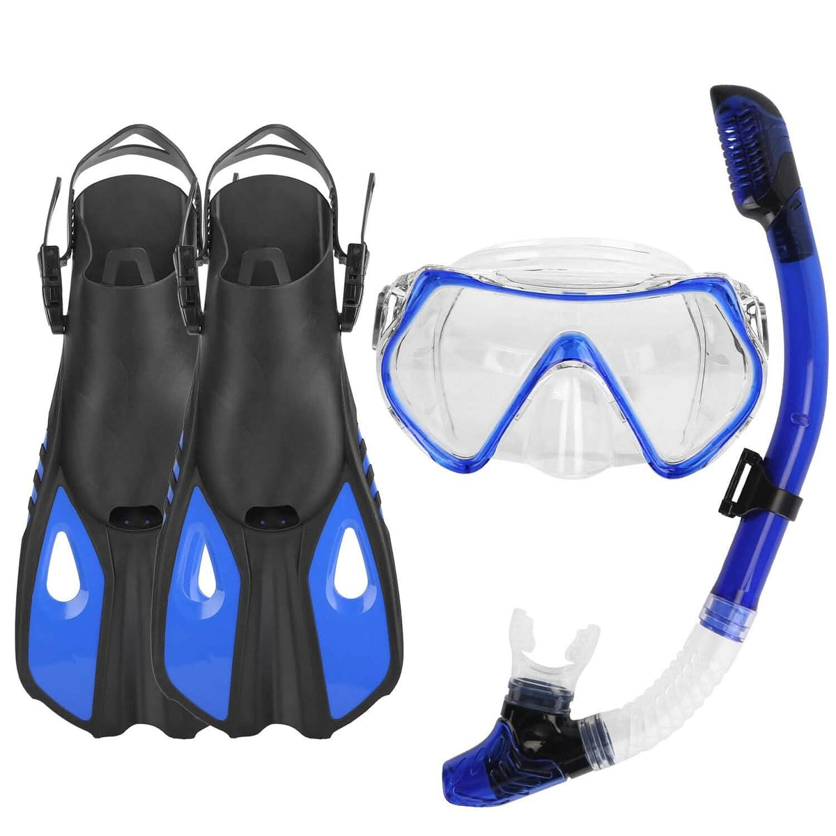 Snorkling Gear Mask Fin Set with Adjustable Swim Fins - A-1 Thread Vault