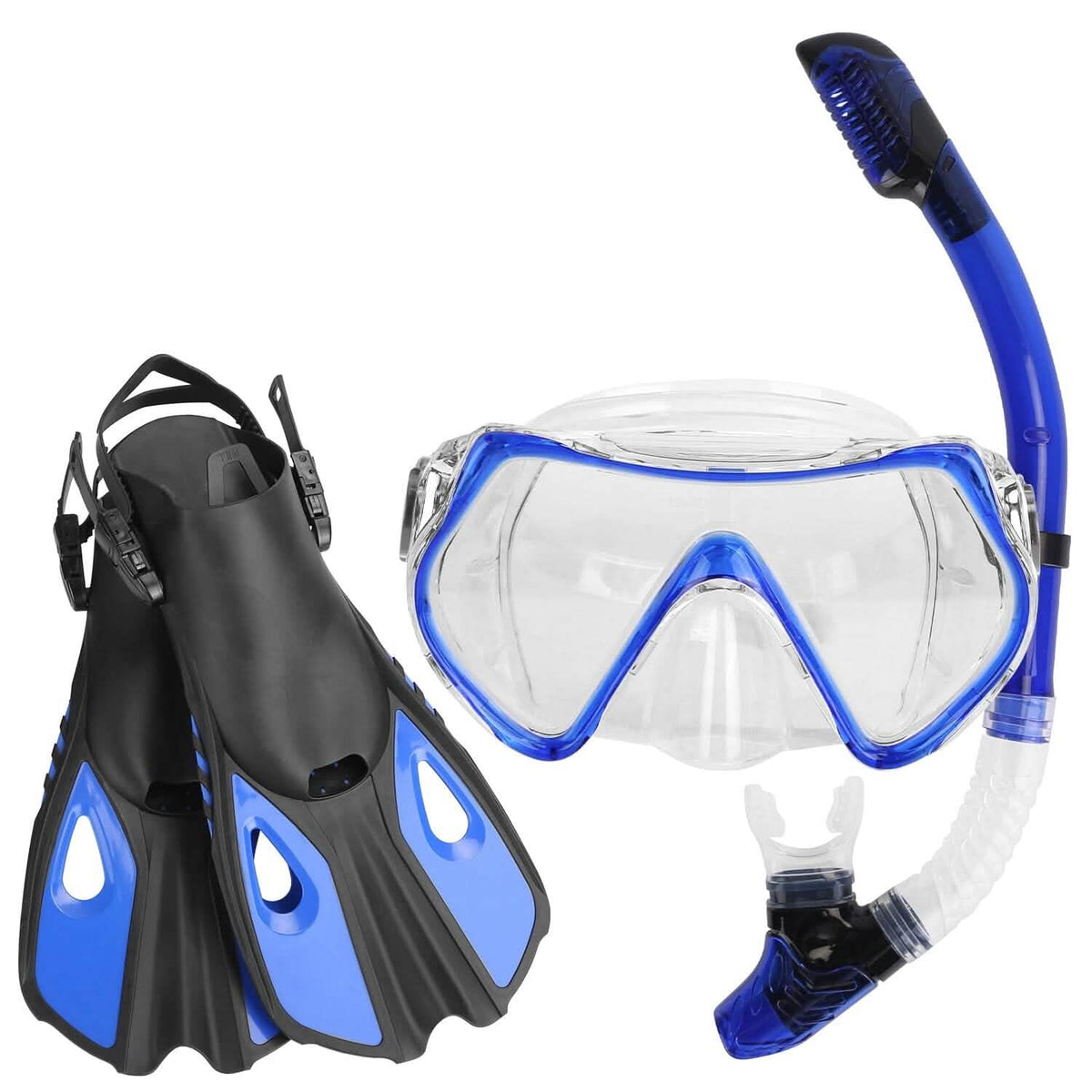 Snorkling Gear Mask Fin Set with Adjustable Swim Fins - A-1 Thread Vault