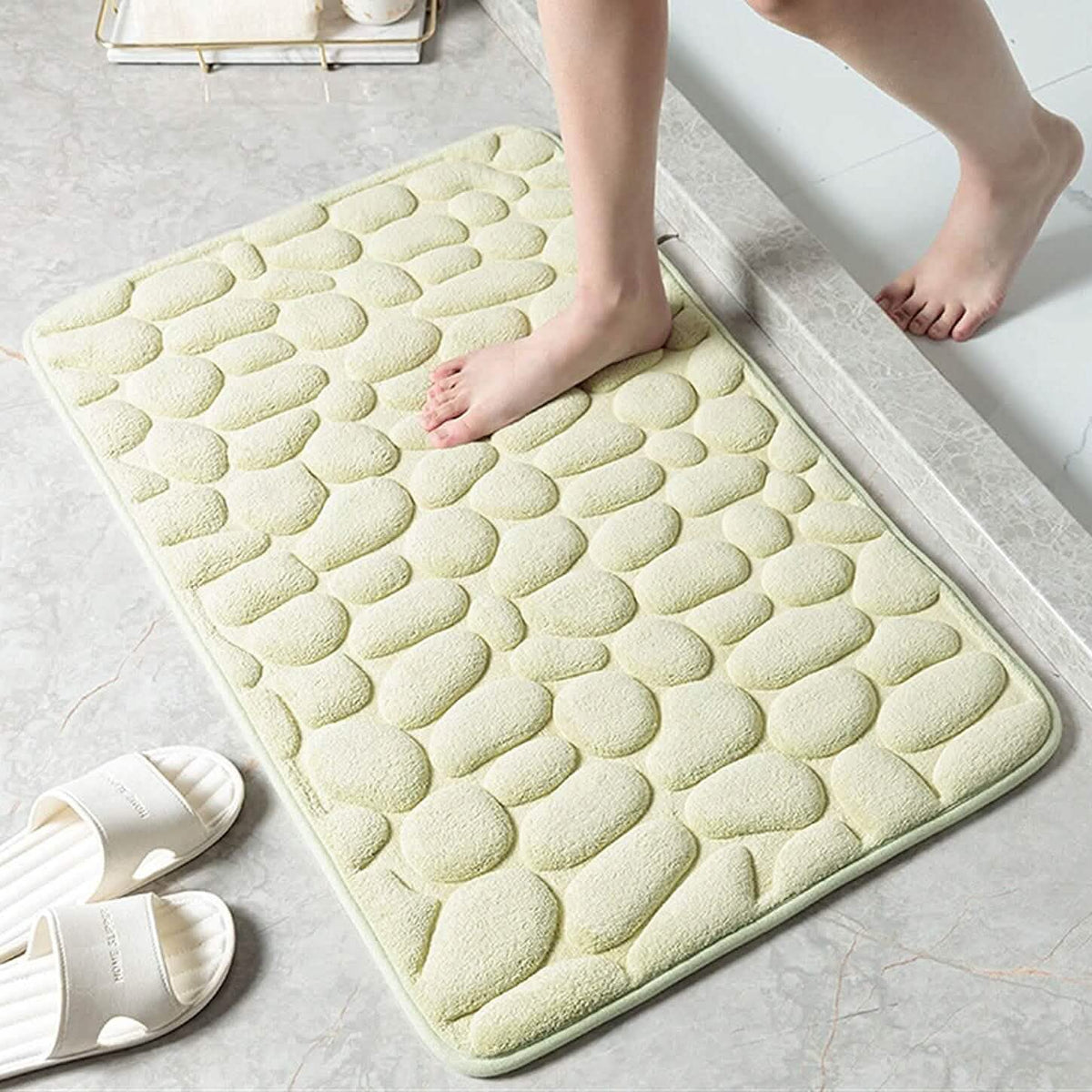 Soft Memory Foam Non Slip Cobblestone Embossing Bath Mat - A-1 Thread Vault