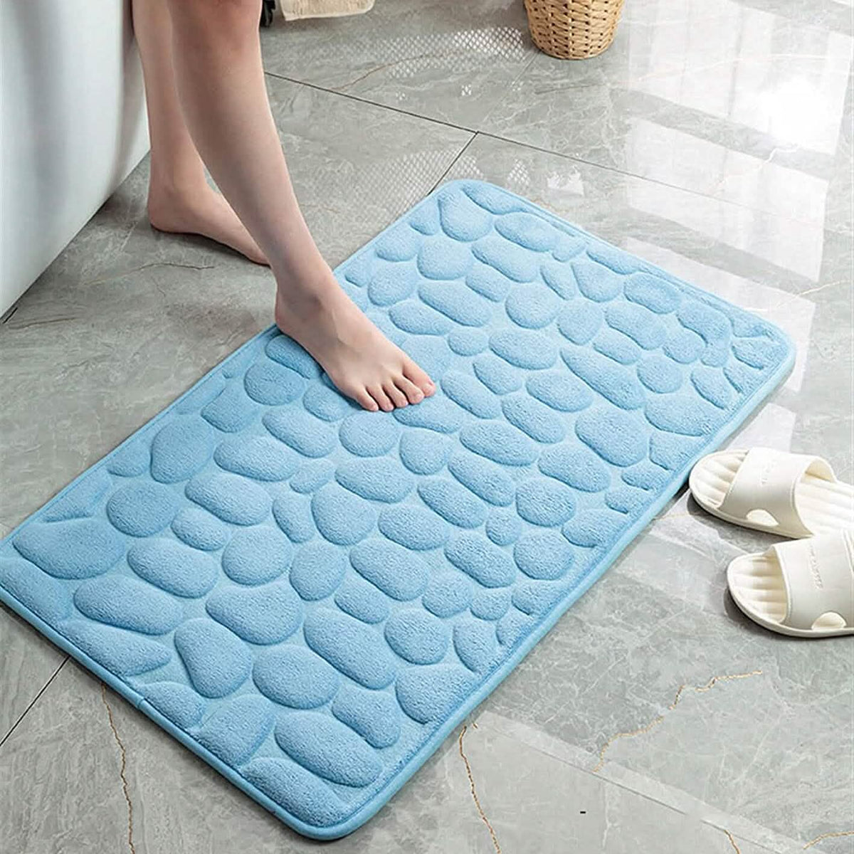 Soft Memory Foam Non Slip Cobblestone Embossing Bath Mat - A-1 Thread Vault