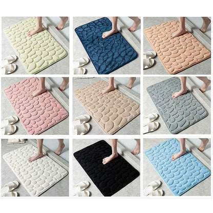 Soft Memory Foam Non Slip Cobblestone Embossing Bath Mat - A-1 Thread Vault