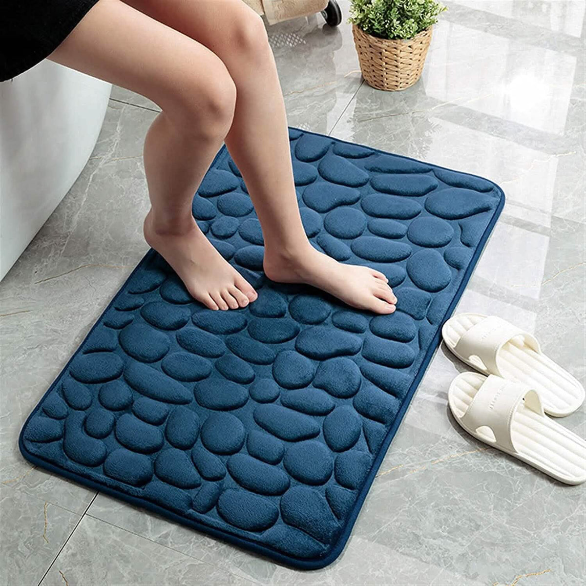 Soft Memory Foam Non Slip Cobblestone Embossing Bath Mat - A-1 Thread Vault