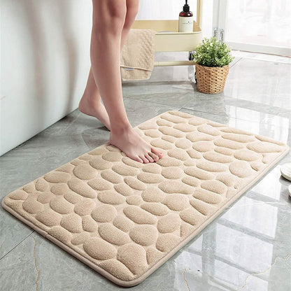 Soft Memory Foam Non Slip Cobblestone Embossing Bath Mat - A-1 Thread Vault