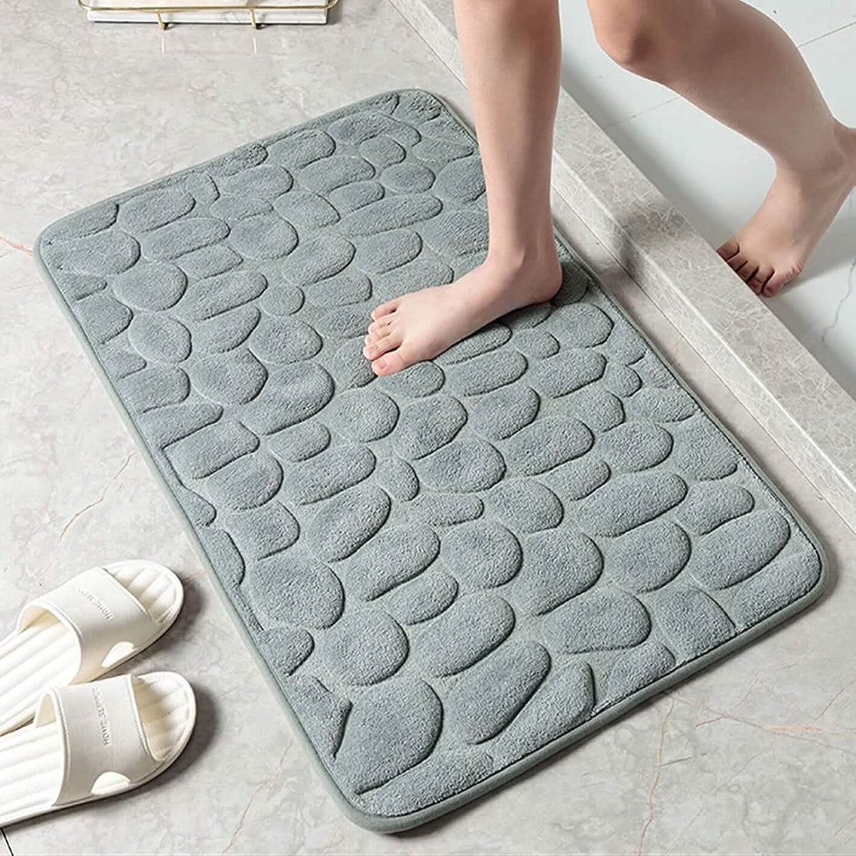 Soft Memory Foam Non Slip Cobblestone Embossing Bath Mat - A-1 Thread Vault