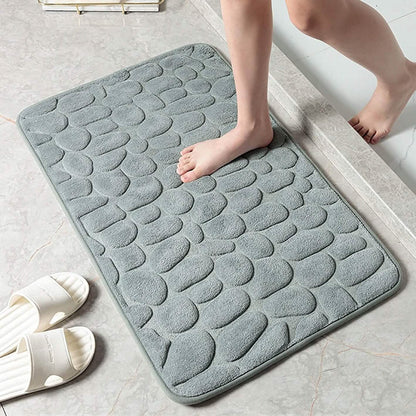 Soft Memory Foam Non Slip Cobblestone Embossing Bath Mat - A-1 Thread Vault