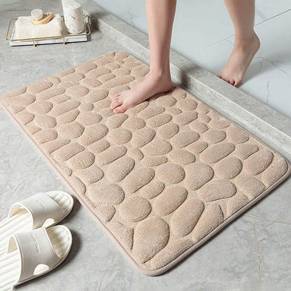 Soft Memory Foam Non Slip Cobblestone Embossing Bath Mat - A-1 Thread Vault