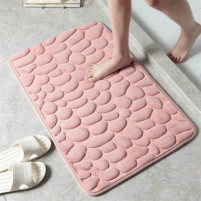 Soft Memory Foam Non Slip Cobblestone Embossing Bath Mat - A-1 Thread Vault