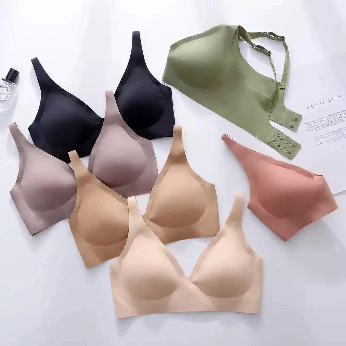Soft Support Jelly Glue French Deep V Underwear Women's No Steel Ring Small Chest Gathered Comfortable Adjustment Seamless Bra - A-1 Thread Vault