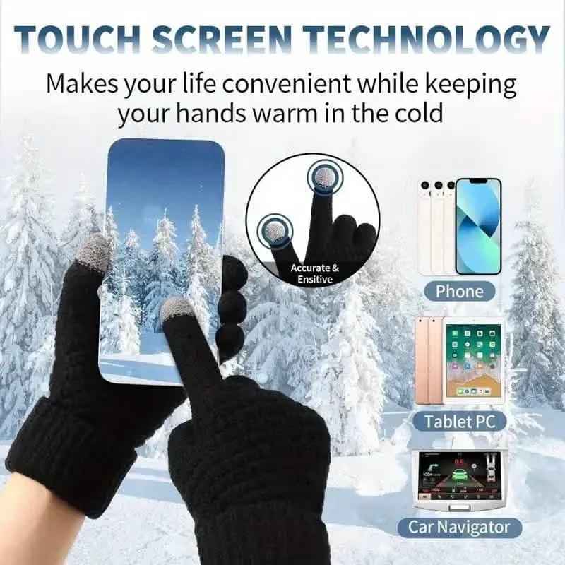 Soft Touchscreen Winter Gloves Elastic Cuff Knit for Cold Weather - A-1 Thread Vault