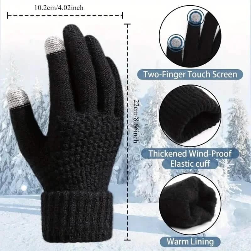 Soft Touchscreen Winter Gloves Elastic Cuff Knit for Cold Weather - A-1 Thread Vault