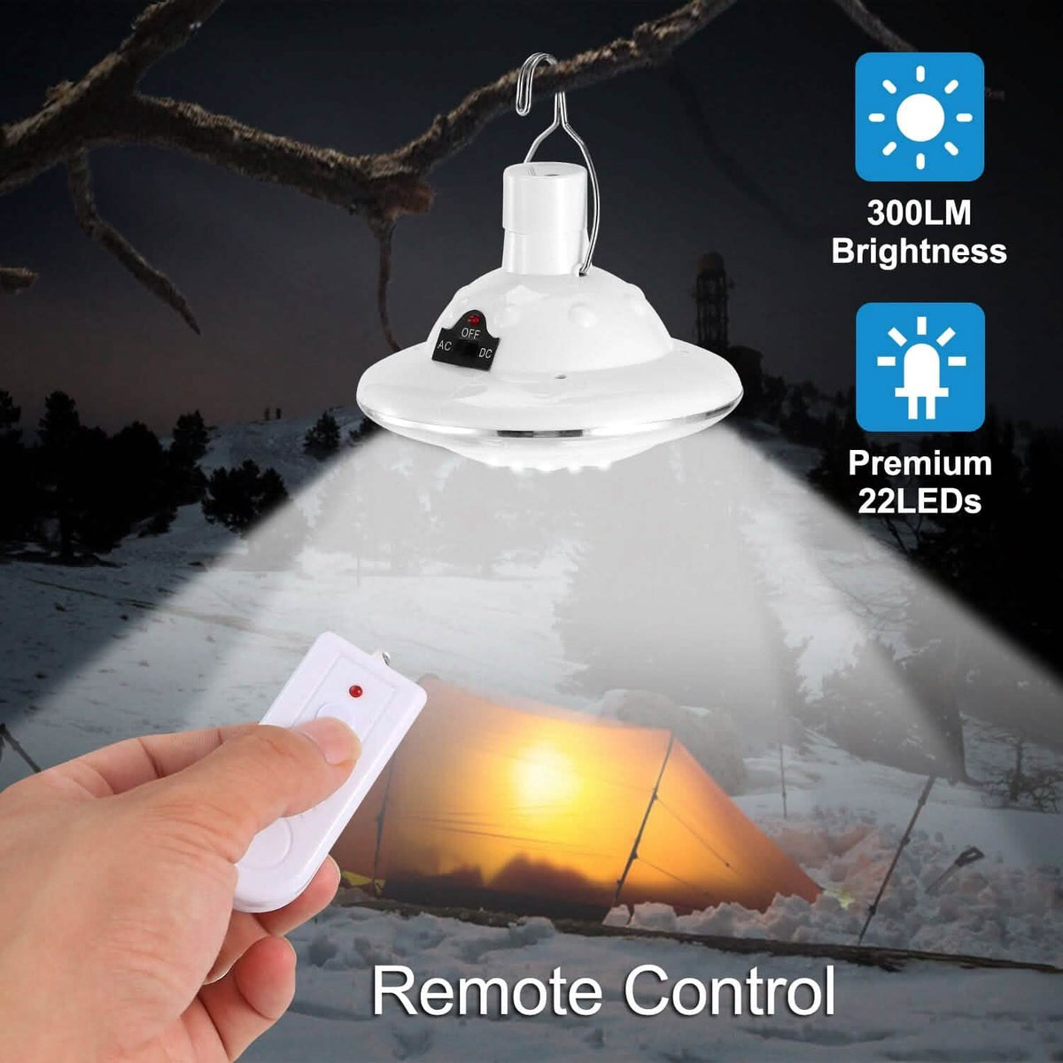 Solar Camping Light Hanging LED Bulb Lamp - A-1 Thread Vault