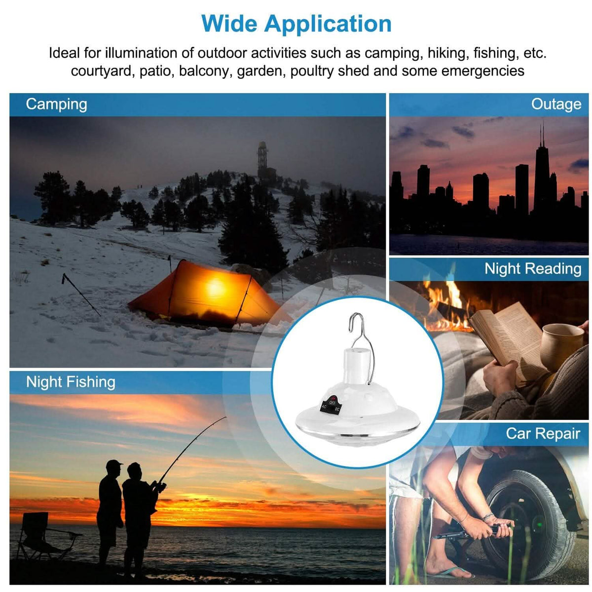 Solar Camping Light Hanging LED Bulb Lamp - A-1 Thread Vault