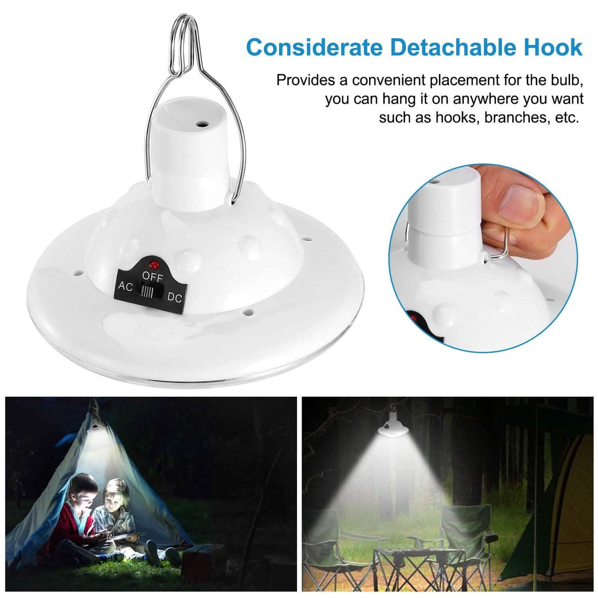 Solar Camping Light Hanging LED Bulb Lamp - A-1 Thread Vault