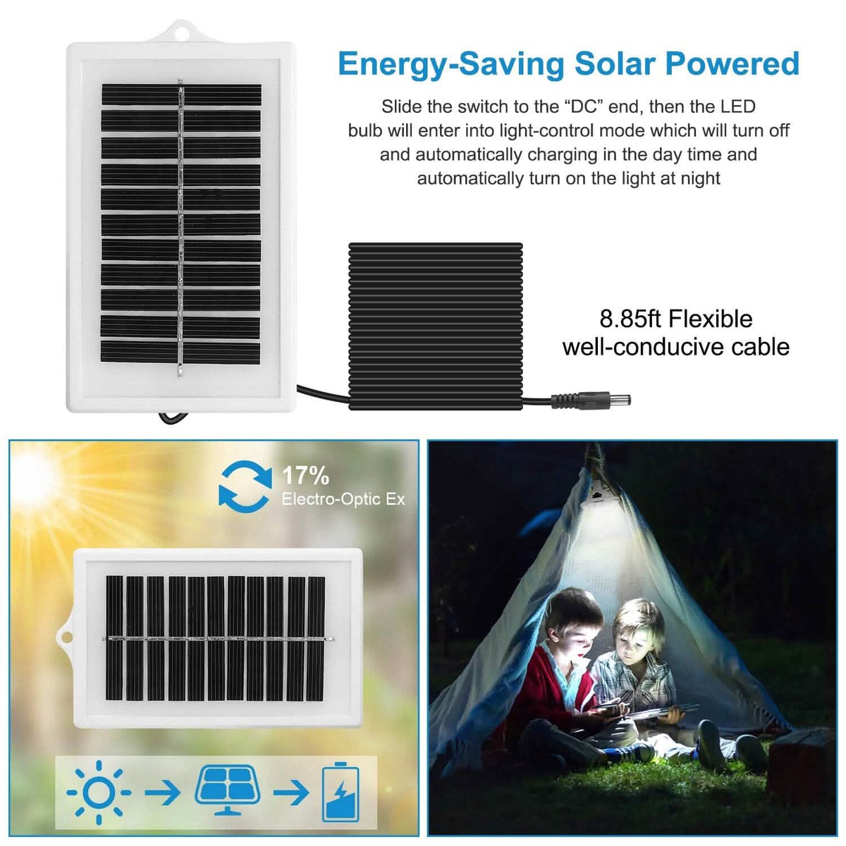 Solar Camping Light Hanging LED Bulb Lamp - A-1 Thread Vault