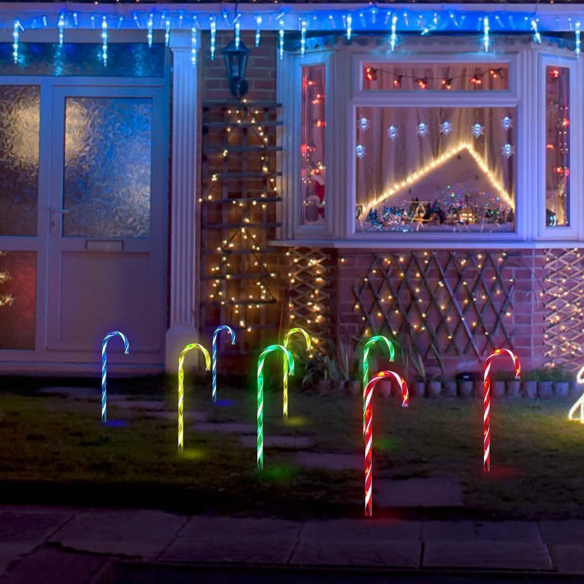 Solar Christmas Candy Cane Light IP55 Waterproof Stake Light - A-1 Thread Vault