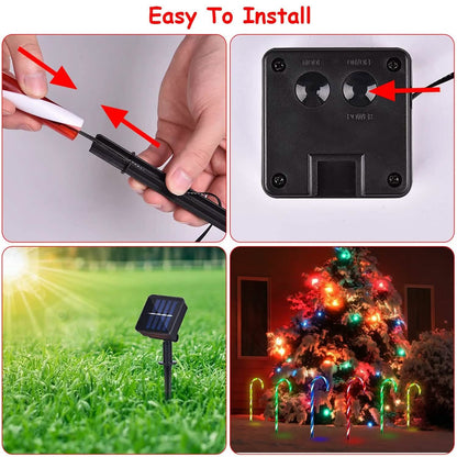 Solar Christmas Candy Cane Light IP55 Waterproof Stake Light - A-1 Thread Vault