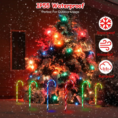 Solar Christmas Candy Cane Light IP55 Waterproof Stake Light - A-1 Thread Vault