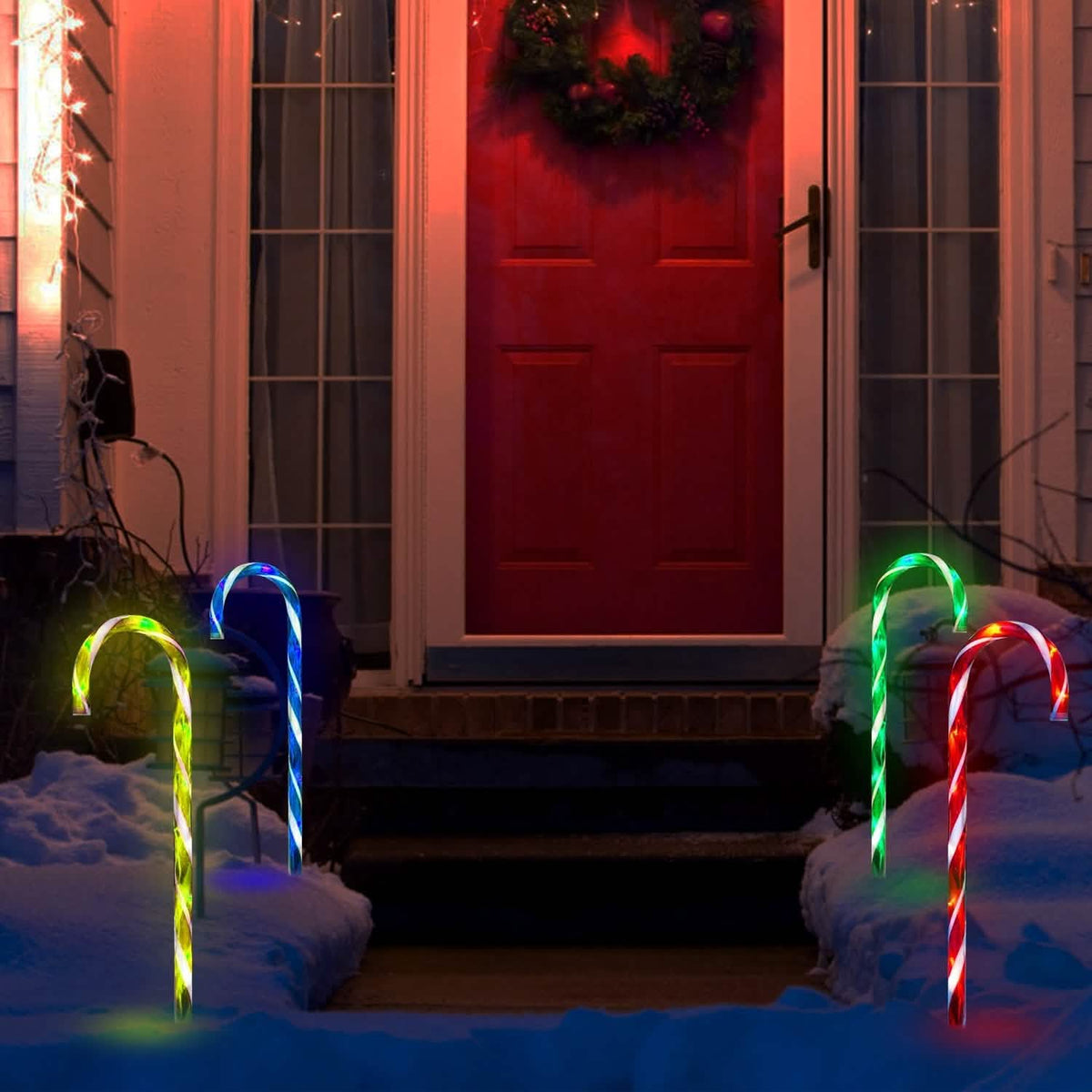 Solar Christmas Candy Cane Light IP55 Waterproof Stake Light - A-1 Thread Vault