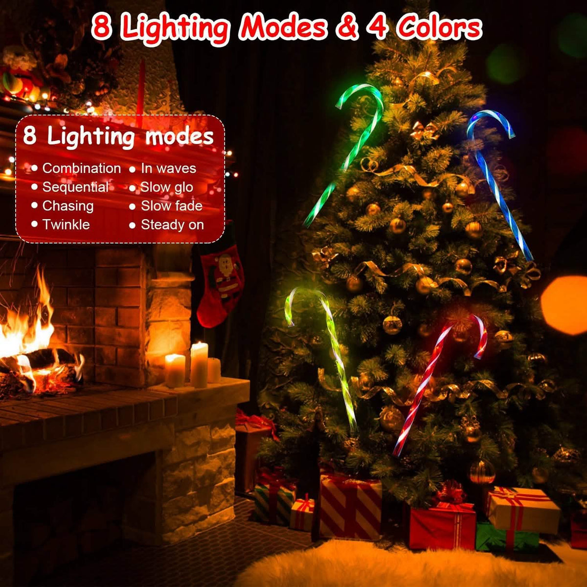 Solar Christmas Candy Cane Light IP55 Waterproof Stake Light - A-1 Thread Vault