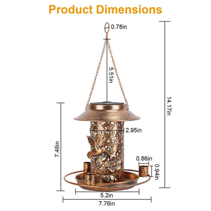 Solar Decorative Hanging Bird Feeder Lantern - A-1 Thread Vault