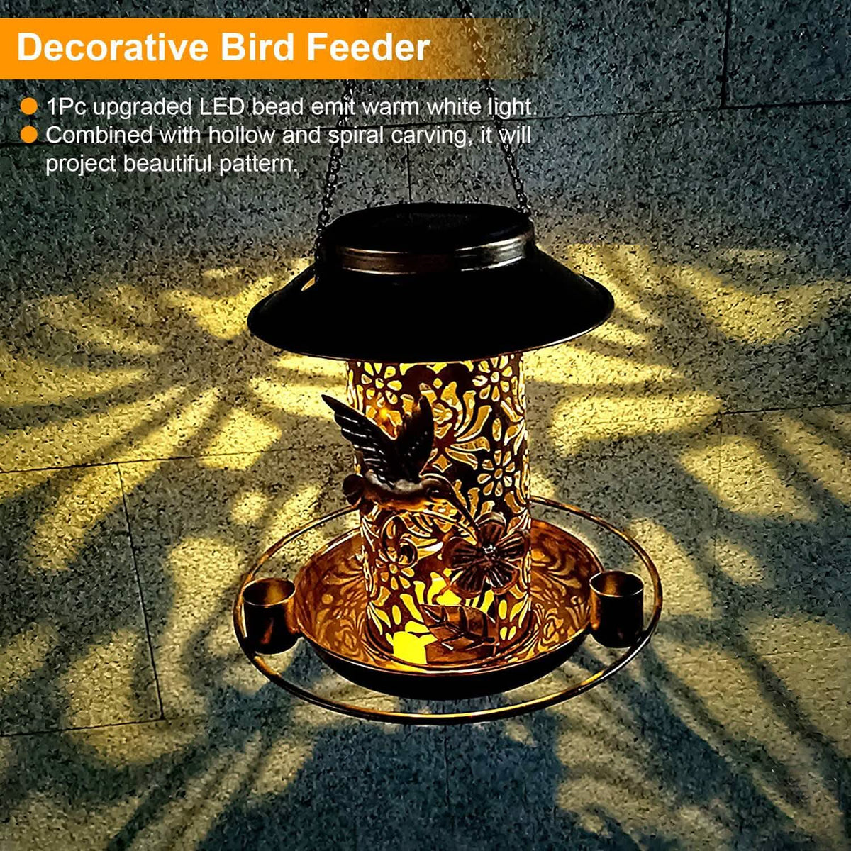 Solar Decorative Hanging Bird Feeder Lantern - A-1 Thread Vault