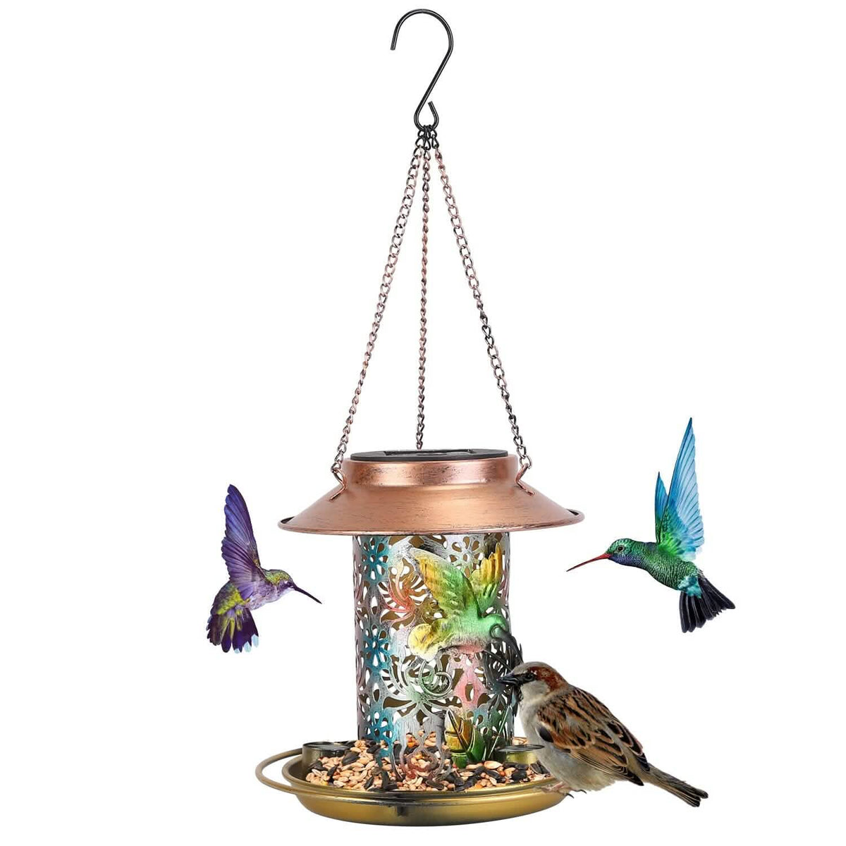 Solar Decorative Hanging Bird Feeder Lantern - A-1 Thread Vault