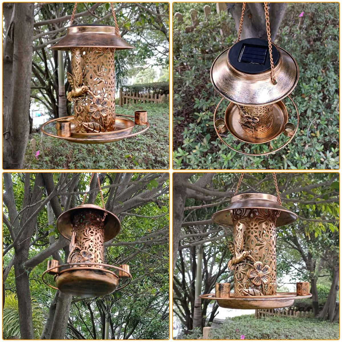 Solar Decorative Hanging Bird Feeder Lantern - A-1 Thread Vault