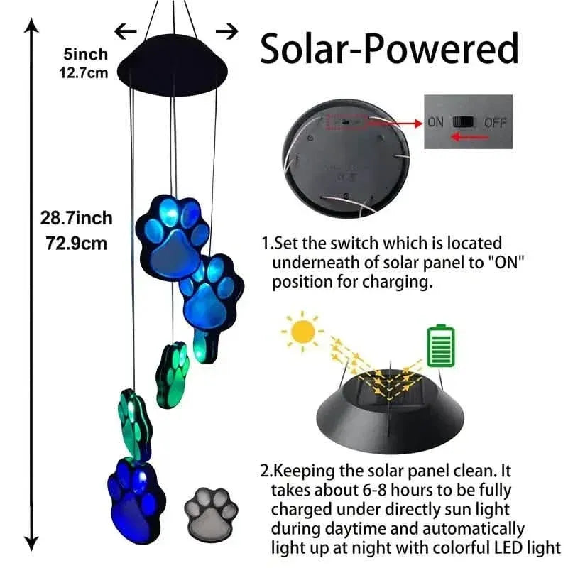 Solar Dog Claw Wind Chime Light - A-1 Thread Vault