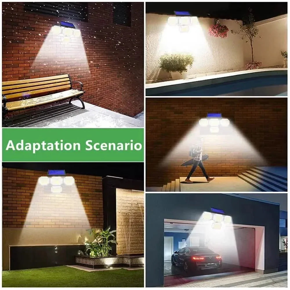 Solar Light Outdoor with Remote Control Double Motion Sensor Light 306/208 Led Wall Lamp IP65 Spotlight Exterior Garage Lighting - A-1 Thread Vault