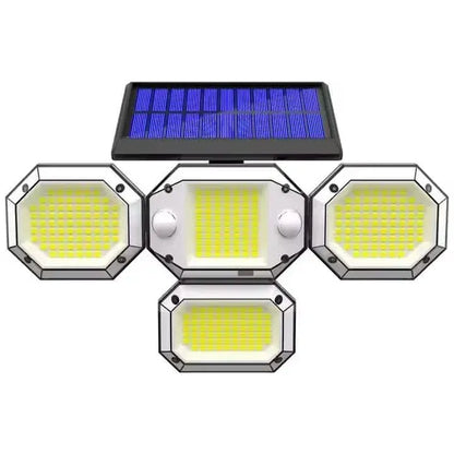 Solar Light Outdoor with Remote Control Double Motion Sensor Light 306/208 Led Wall Lamp IP65 Spotlight Exterior Garage Lighting - A-1 Thread Vault