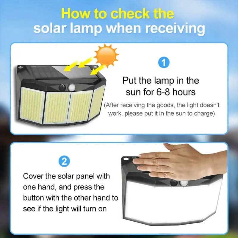 Solar Lights Outdoor 576 LED with Lights Reflector and 3 Lighting Modes - A-1 Thread Vault