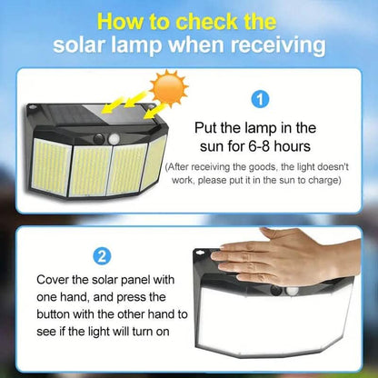 Solar Lights Outdoor 576 LED with Lights Reflector and 3 Lighting Modes - A-1 Thread Vault