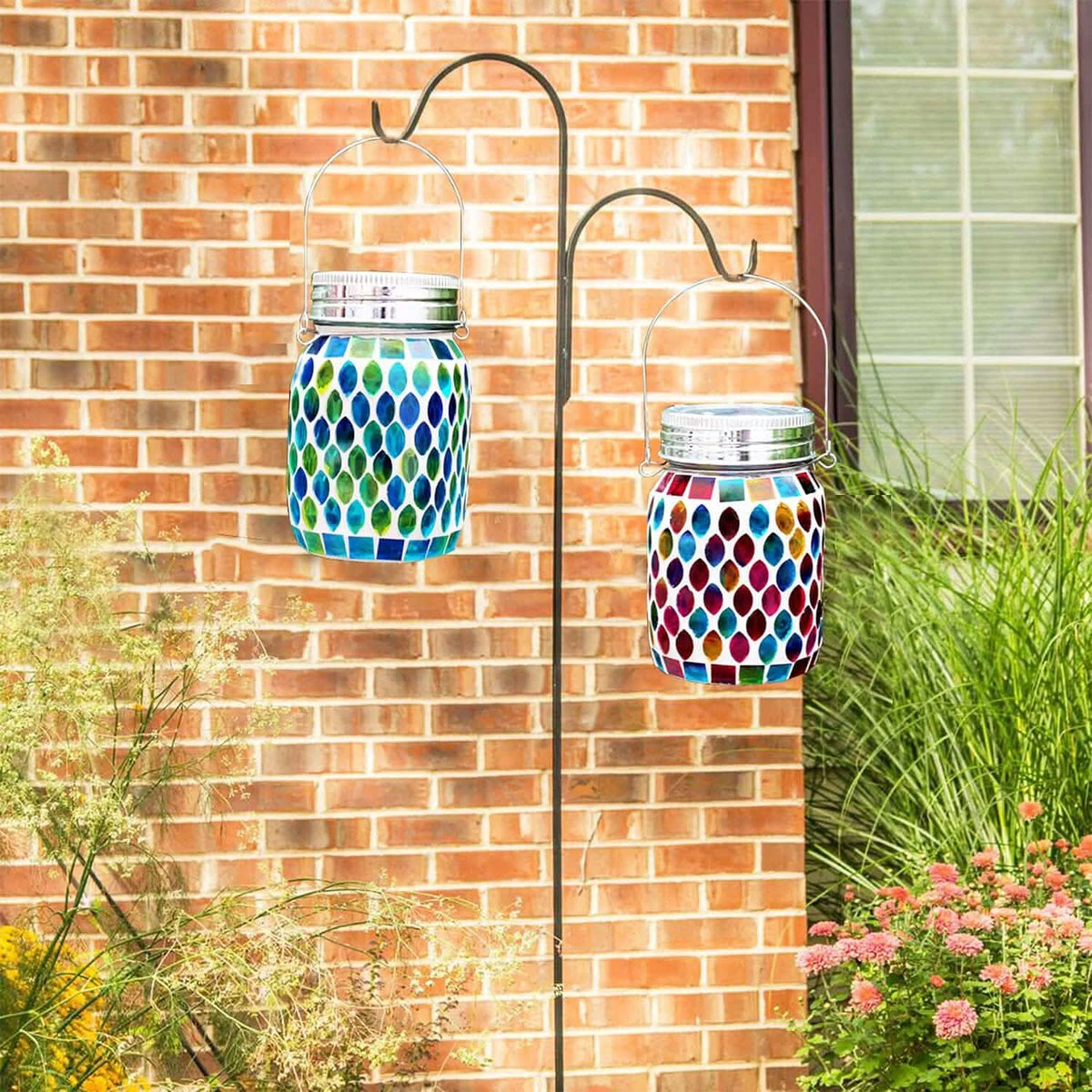 Solar Mosaic LED Waterproof Outdoor Hanging Lanterns - A-1 Thread Vault