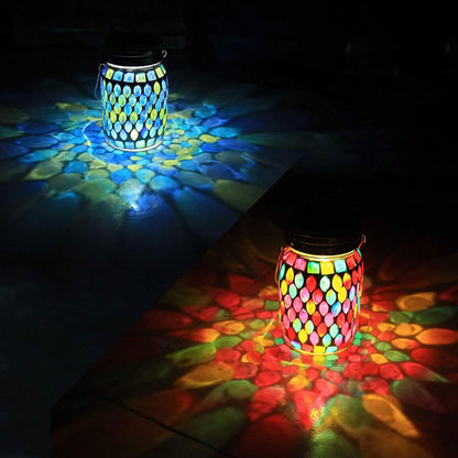 Solar Mosaic LED Waterproof Outdoor Hanging Lanterns - A-1 Thread Vault