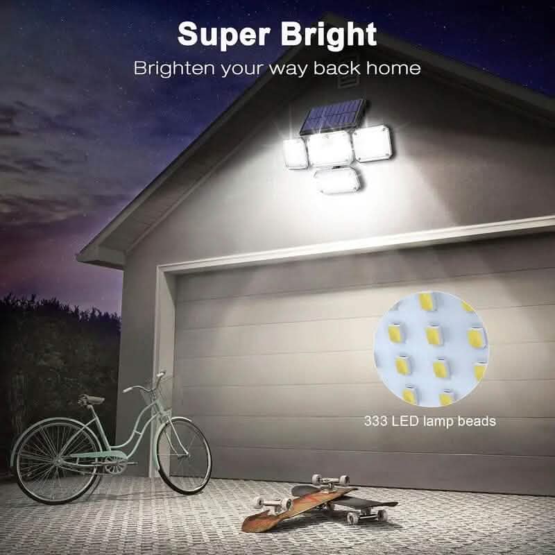 Solar Outdoor Lights 333 LEDs Motion Sensor Lights 4 Heads - A-1 Thread Vault