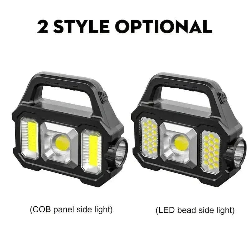 Solar Portable Flashlight & Handheld Searchlight with Side Lights - A-1 Thread Vault