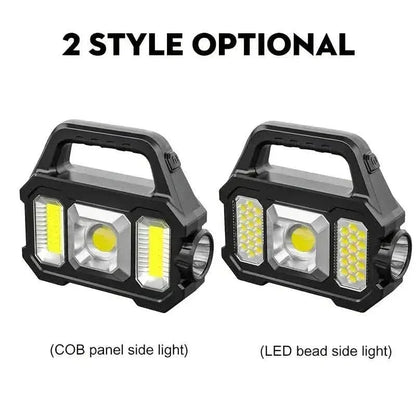 Solar Portable Flashlight & Handheld Searchlight with Side Lights - A-1 Thread Vault