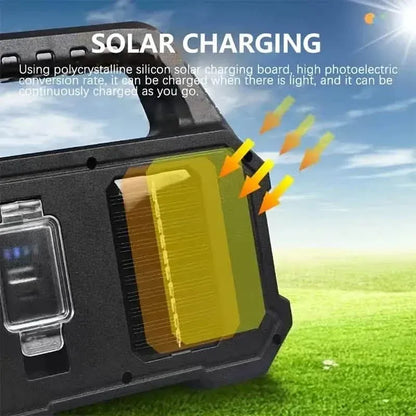 Solar Portable Flashlight & Handheld Searchlight with Side Lights - A-1 Thread Vault