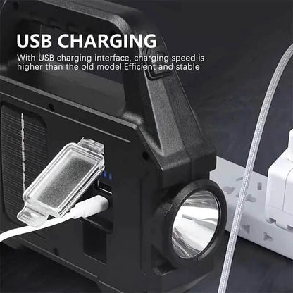 Solar Portable Flashlight & Handheld Searchlight with Side Lights - A-1 Thread Vault