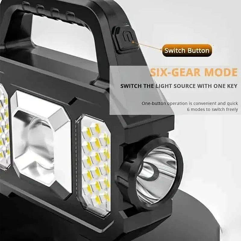 Solar Portable Flashlight & Handheld Searchlight with Side Lights - A-1 Thread Vault