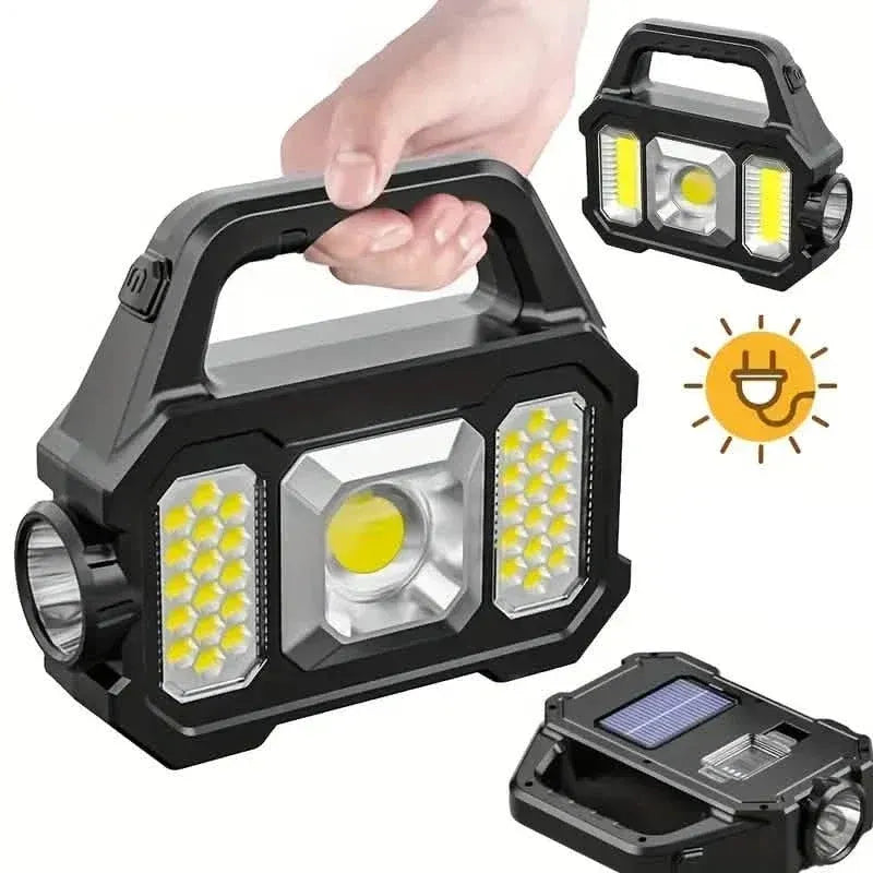 Solar Portable Flashlight & Handheld Searchlight with Side Lights - A-1 Thread Vault
