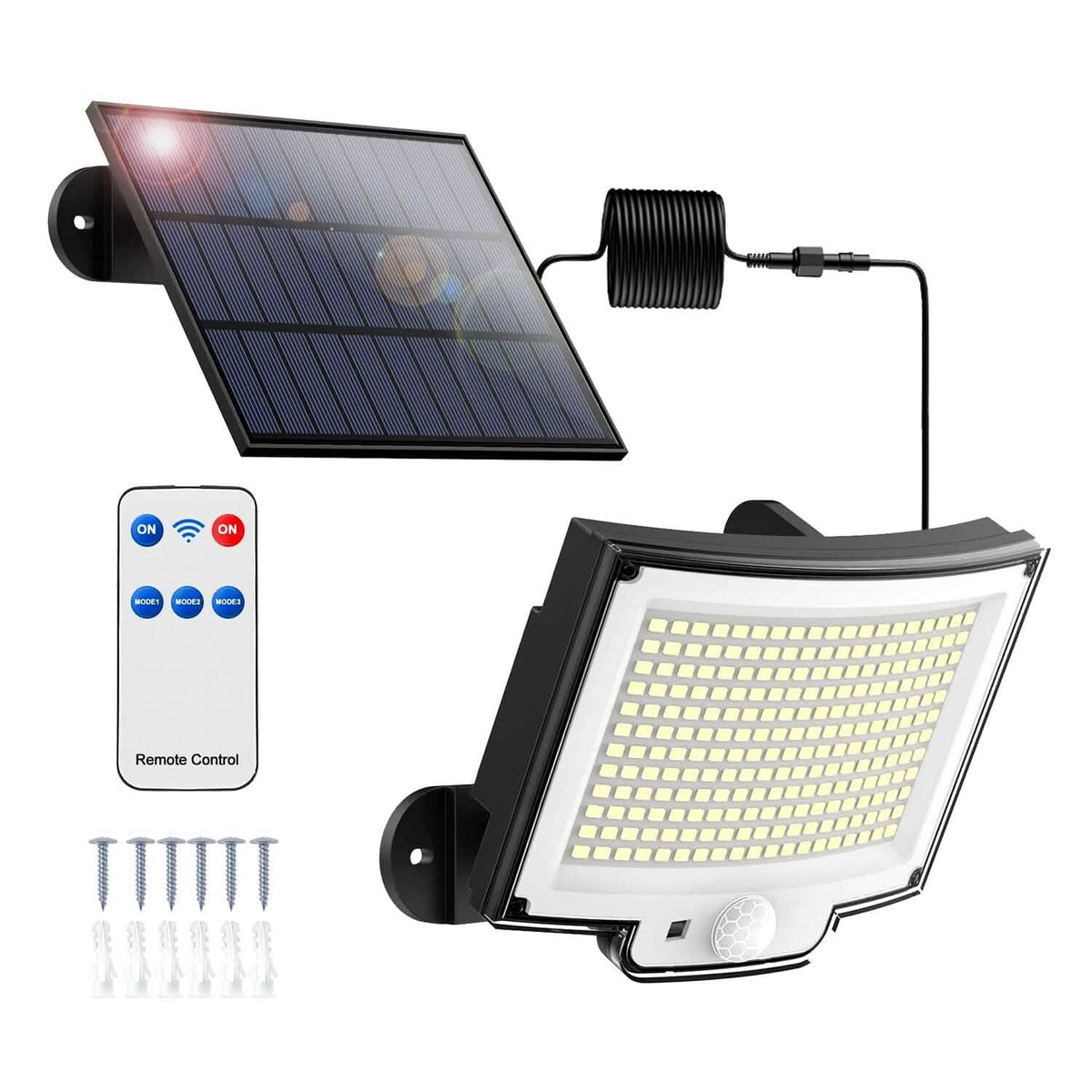 Solar Powered Flood Light Solar IP65 Waterproof Motion Sensor with Remote - A-1 Thread Vault