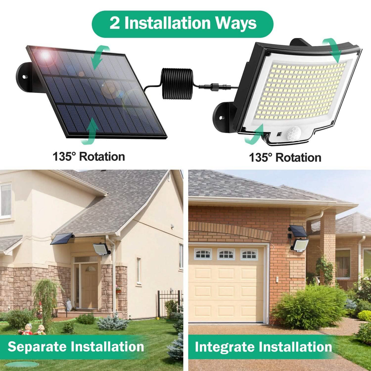 Solar Powered Flood Light Solar IP65 Waterproof Motion Sensor with Remote - A-1 Thread Vault