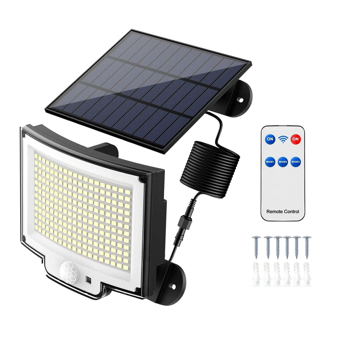 Solar Powered Flood Light Solar IP65 Waterproof Motion Sensor with Remote - A-1 Thread Vault