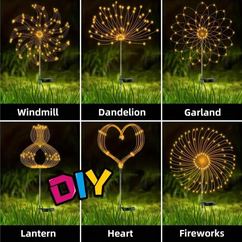 Solar-Powered Garden Lights with 60 LED and 8 Lighting Modes - A-1 Thread Vault