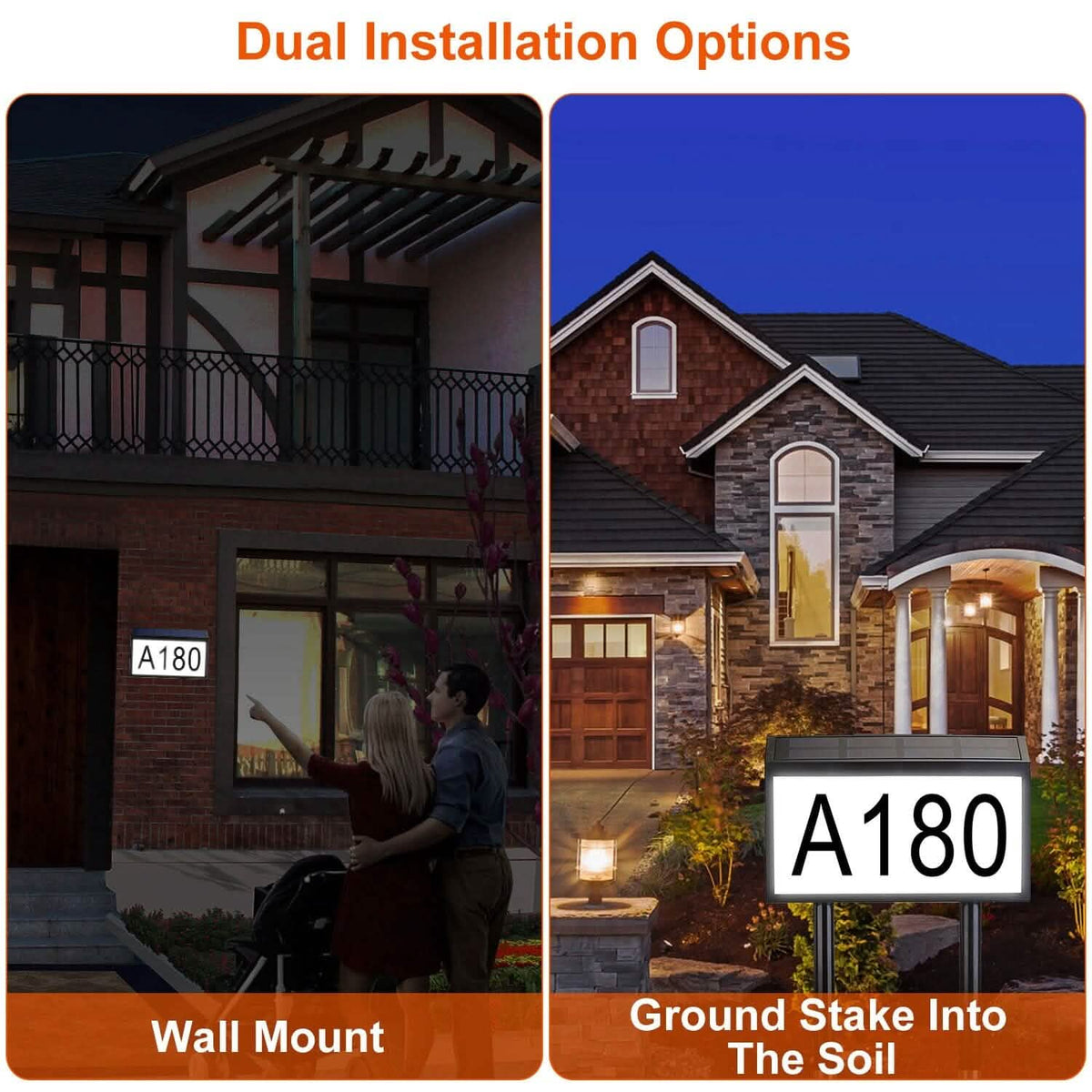 Solar Powered House Numbers LED Address Plaque Sign - A-1 Thread Vault